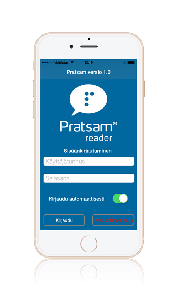 Pratsam Reader App - Inloggning